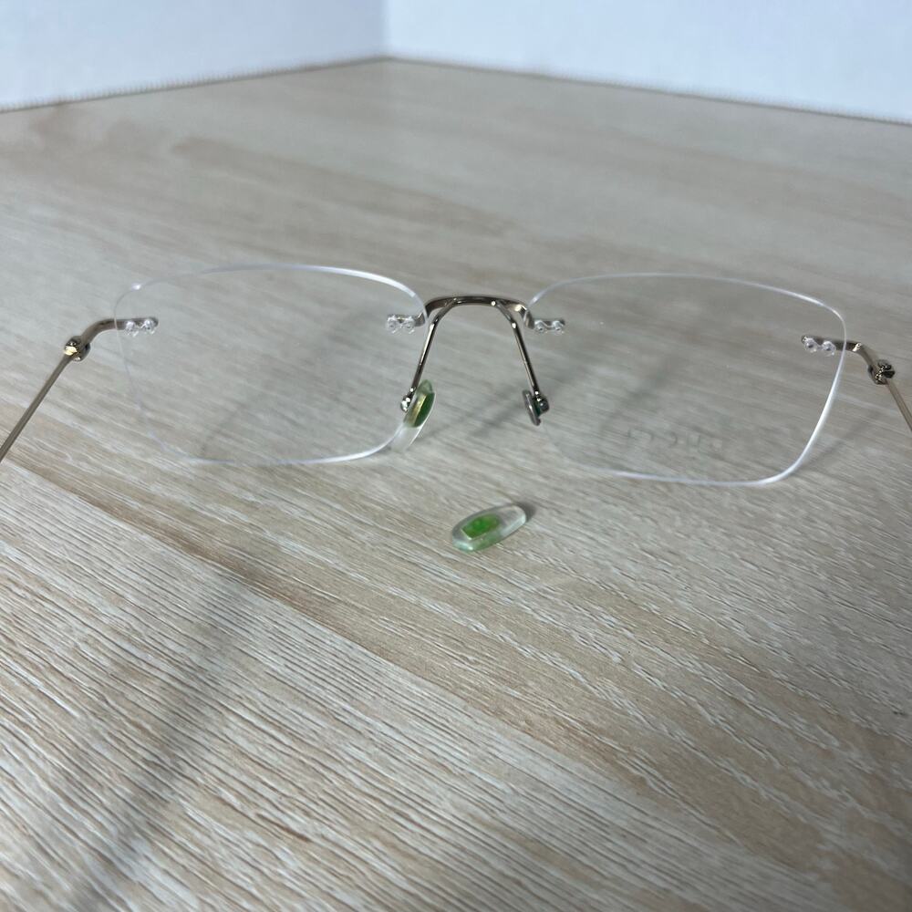 Gucci GG0399O 002 Rimless Eyeglasses Silver Green Red 56-17-150 READ DESC - Picture 4 of 16